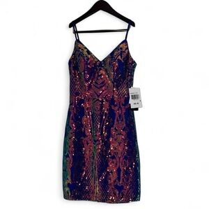 Elegant Multicolor Sequin Homecoming / Prom Dress